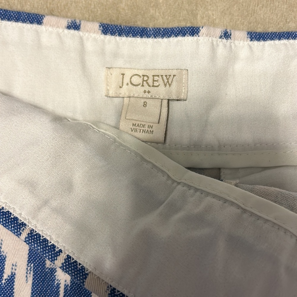 Blue and white JCrew shorts, size 8 - Picture 3 of 8